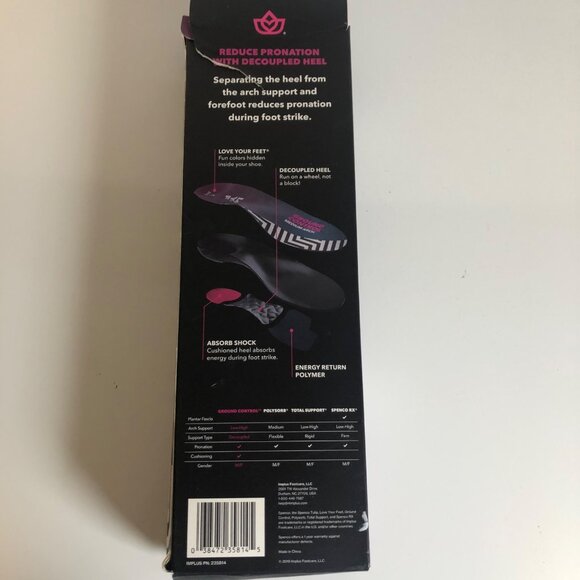 Spenco Ground Control Medium Arch Shoe Insoles Size S Womens 7-8 Mens 6-7 NEW - Picture 4 of 7